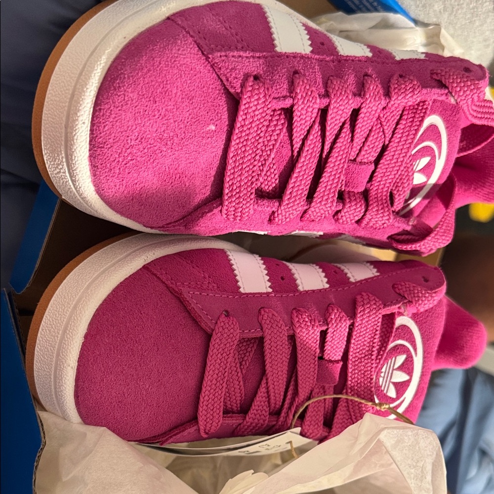Adidas Vibrant Pink and White Campus Sneakers